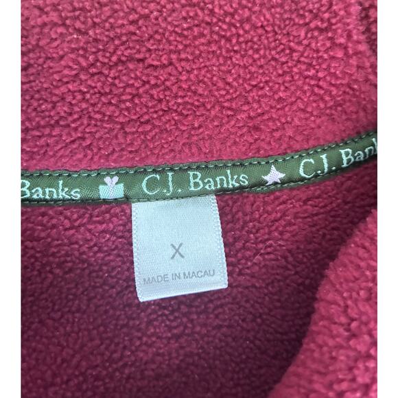 CJ Banks Fleece Christmas Sweater Button Up Size X Vintage - Picture 4 of 10